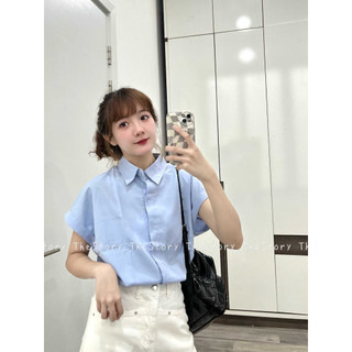Áo sơ mi trơn, tay hến [STORY] A3140 (ảnh thật)