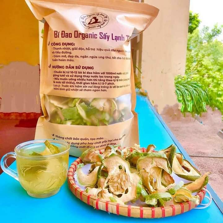 Bí đao organic sấy lạnh MIX lá nếp thơm ngon LOẠI 1. Túi 300gram