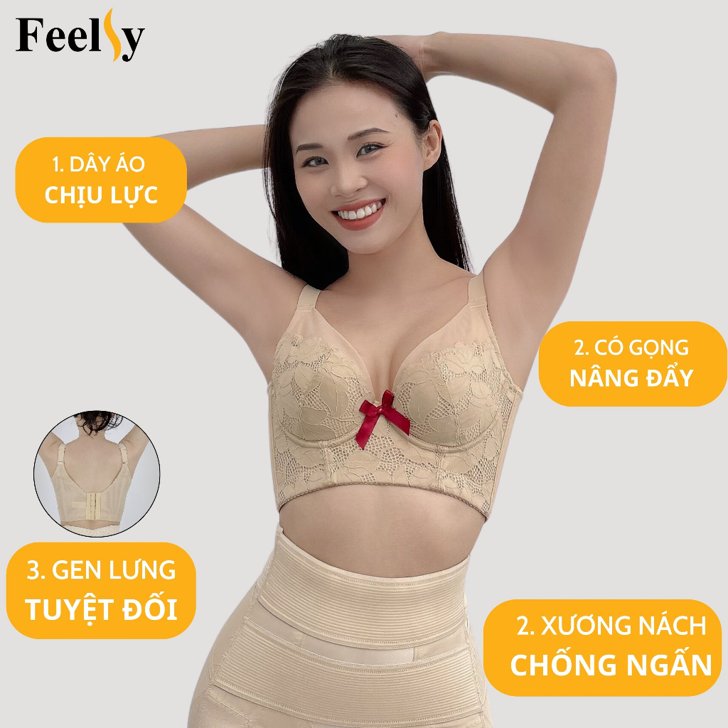 Áo ngực định hình bản to chống hằn, giảm mỡ lưng Bra Feelsy Lily 04 có gọng, nâng ngực, chống xệ mặc trong đầm ôm bó