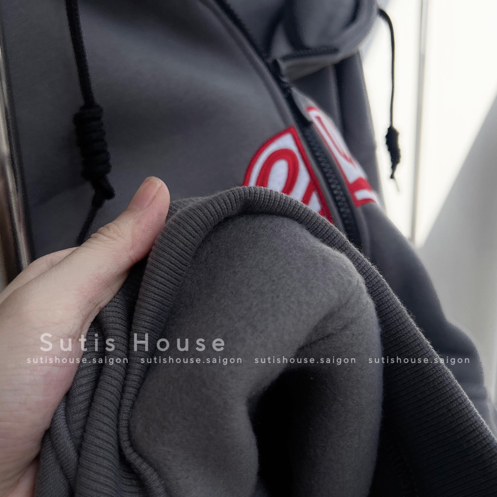 [ẢNH THẬT-CÓ SẴN] Áo Hoodie Zip BB22 Tag Chữ Nổi Unisex Form Rộng Màu Xám - Suti House | BigBuy360 - bigbuy360.vn