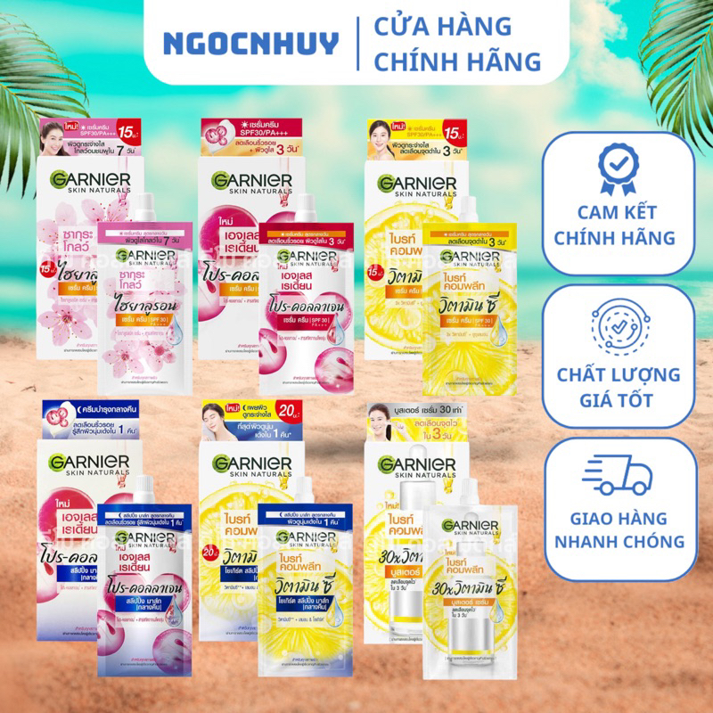 Kem Dưỡng Trắng Da Chống Nắng Garnier Thái Lan 7ml