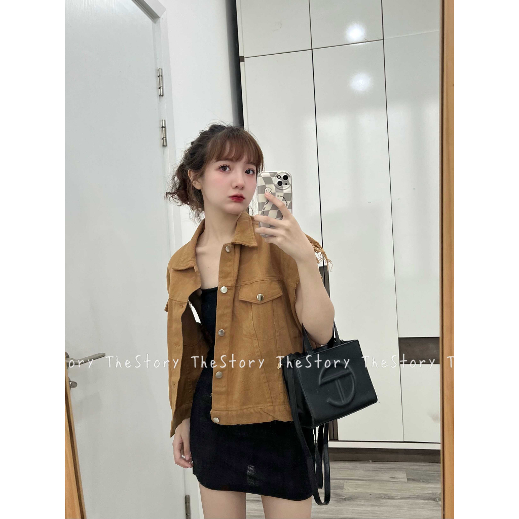 Áo ghi lê jean tua rua  A3143