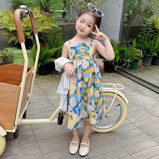 Váy hoa vàng mẹ bé