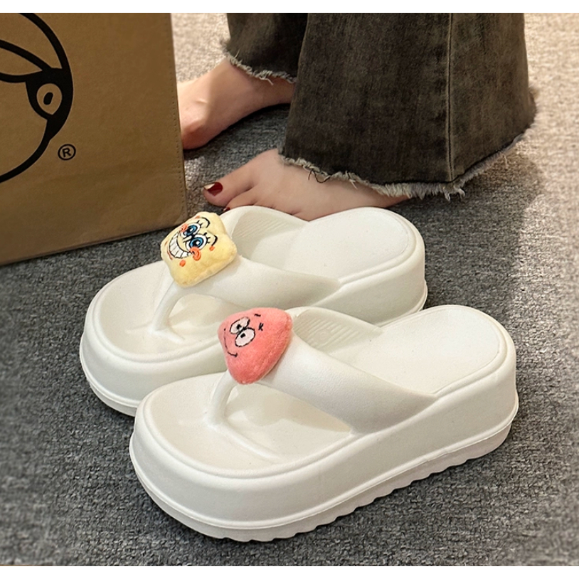 Dép dày đế Dép xỏ ngón đế dày nữ mùa hè 2023 mẫu mới dễ thương hoạt hình