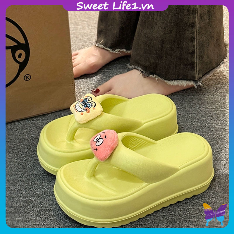 Dép dày đế Dép xỏ ngón đế dày nữ mùa hè 2023 mẫu mới dễ thương hoạt hình