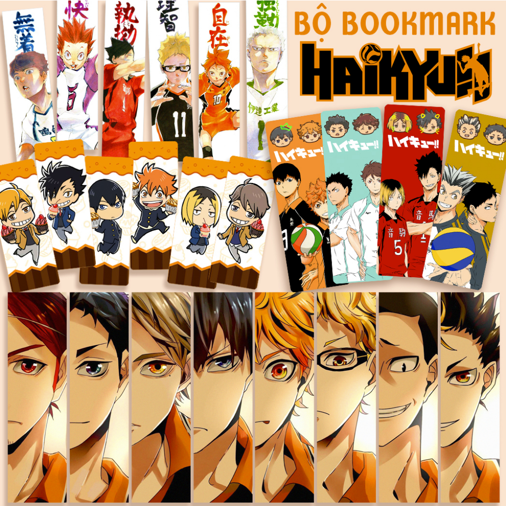 Các bộ bookmark HAIKYU HAIKYUU -  CHÀNG KHỔNG LỒ TÍ HON - VUA BÓNG CHUYỀN - bookmark anime manga