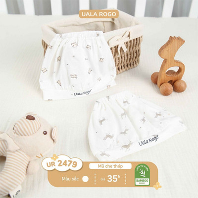 Mũ che thóp cho bé sơ sinh Ualarogo vải Sợi tre Bamboo mềm mịn co giãn thoáng mát 2479 2481
