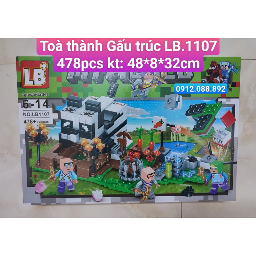 Đồ chơi xếp hình Myworld-Lego lắp ráp Minecraft Khu Nông Trại Chiến Binh No.LB600 luyện cho bé kiên trì và tưởng tượng