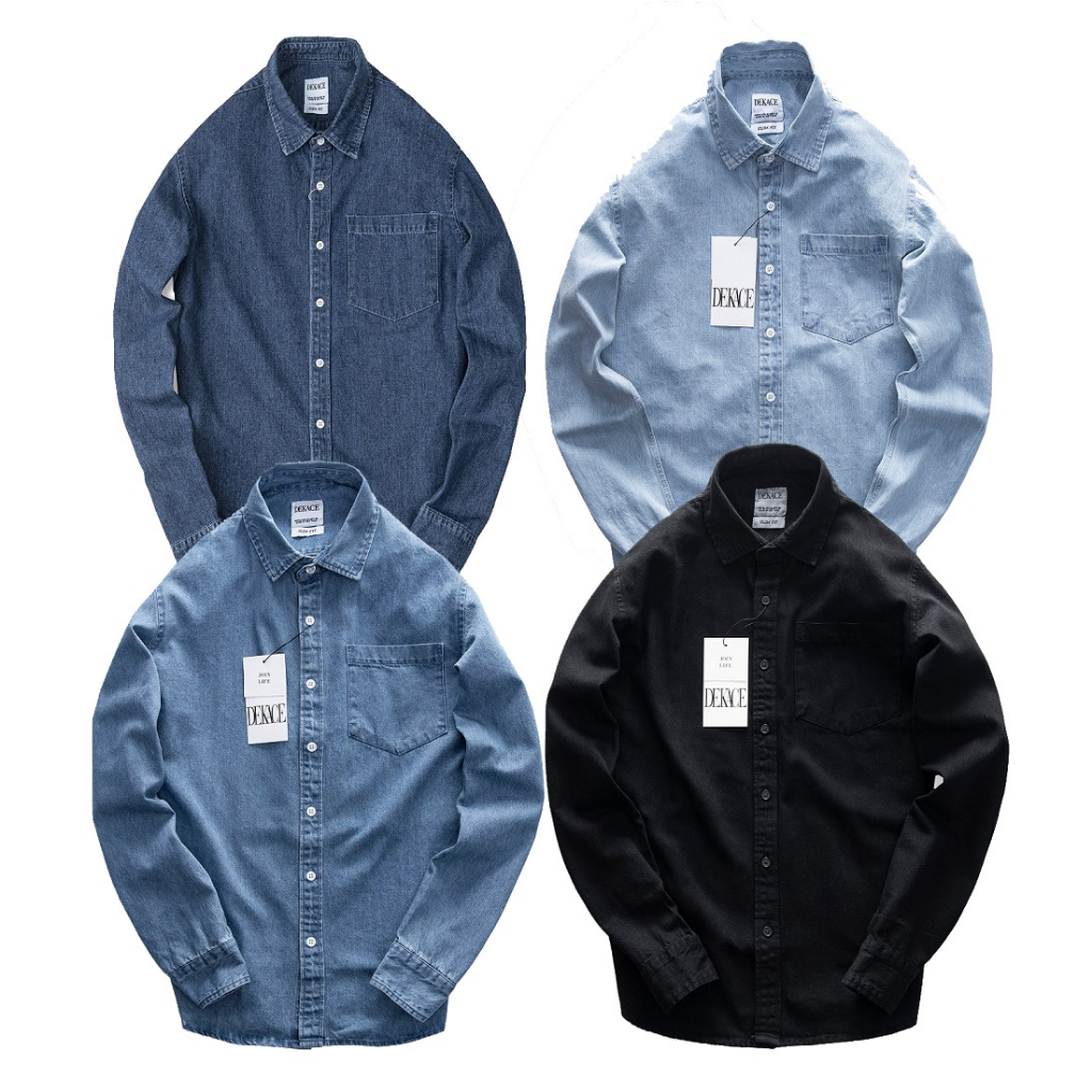 Áo Sơ Mi Denim Nam Vải Dày Mịn Co Giãn Xịn XÒ DNA