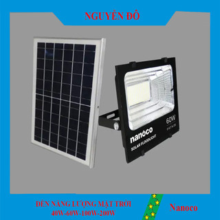 Đèn năng lượng mặt trời Nanoco NLFS06, công suất 40w/60wz-sử dụng tấm năng lượng mặt trời Solar để tạo điện năng.