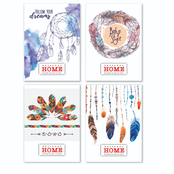 Sổ lò xo Bìa mềm Hải Tiến A4/B5 Kẻ ngang 200/300 trang Home