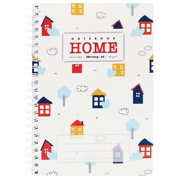Sổ lò xo Bìa mềm Hải Tiến A4/B5 Kẻ ngang 200/300 trang Home