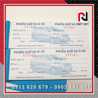 Phiếu giữ xe OTO có sẵn - CÓ ĐÓNG SỐ NHẢY, SIZE: 15X5CM - CÓ NHẬN IN RIÊNG (1LỐC = 10 CUỐN)
