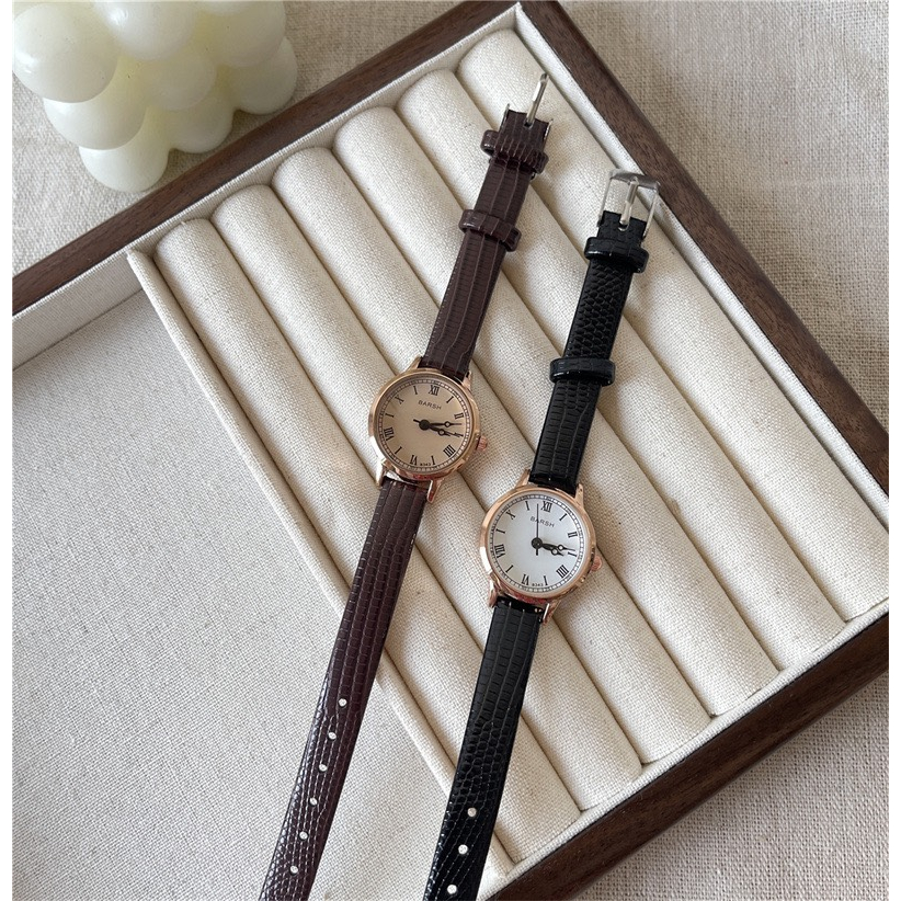 Đồng hồ Ullzzang dây da mặt tròn 26mm giá rẻ
