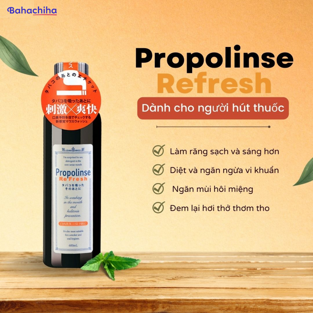 Nước súc miệng trắng răng Propolinse nội địa Nhật Bản sạch mảng bám (nhiều loại) 600mll - Hatomugi.shop