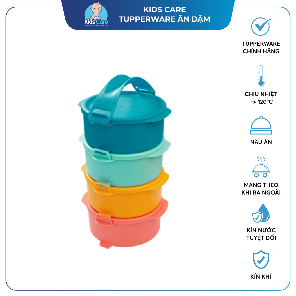 Cặp lồng cơm quay lò vi sóng 550ml/ hộp Tupperware