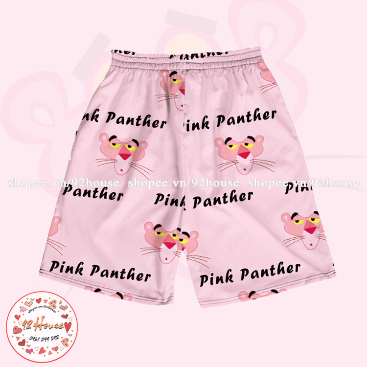 Quần short lửng hoạt hình Báo hồng bigsize quần đùi thun cartoon unisex nam nữ đồ nhóm đi biển