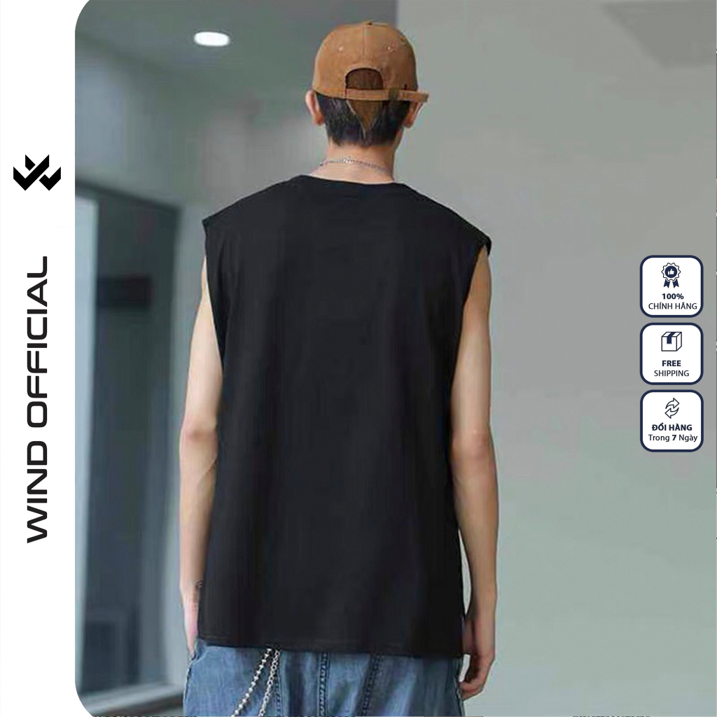 Áo thun sát nách WIIS unisex form rộng tanktop REALISTIC ba lỗ WIIS thời trang nam nữ oversize
