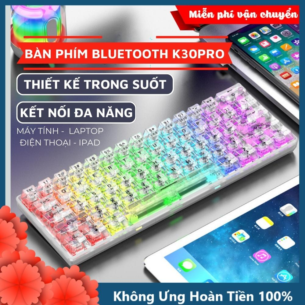 Bàn Phím Cơ Bluetooth Không Dây Trong Suốt Gaming XUNFOX K30 Pro LED RGB 20 Chế Độ Có HOTSWAP | BigBuy360 - bigbuy360.vn