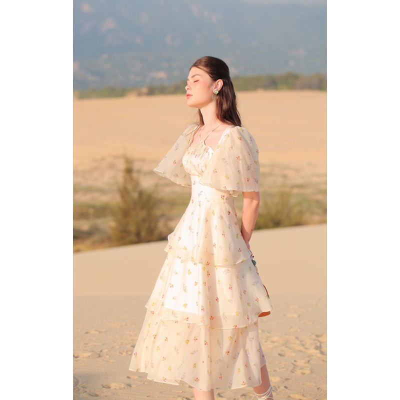 Đầm hoa phong cách Vintage nhẹ nhàng nhà LEYLA