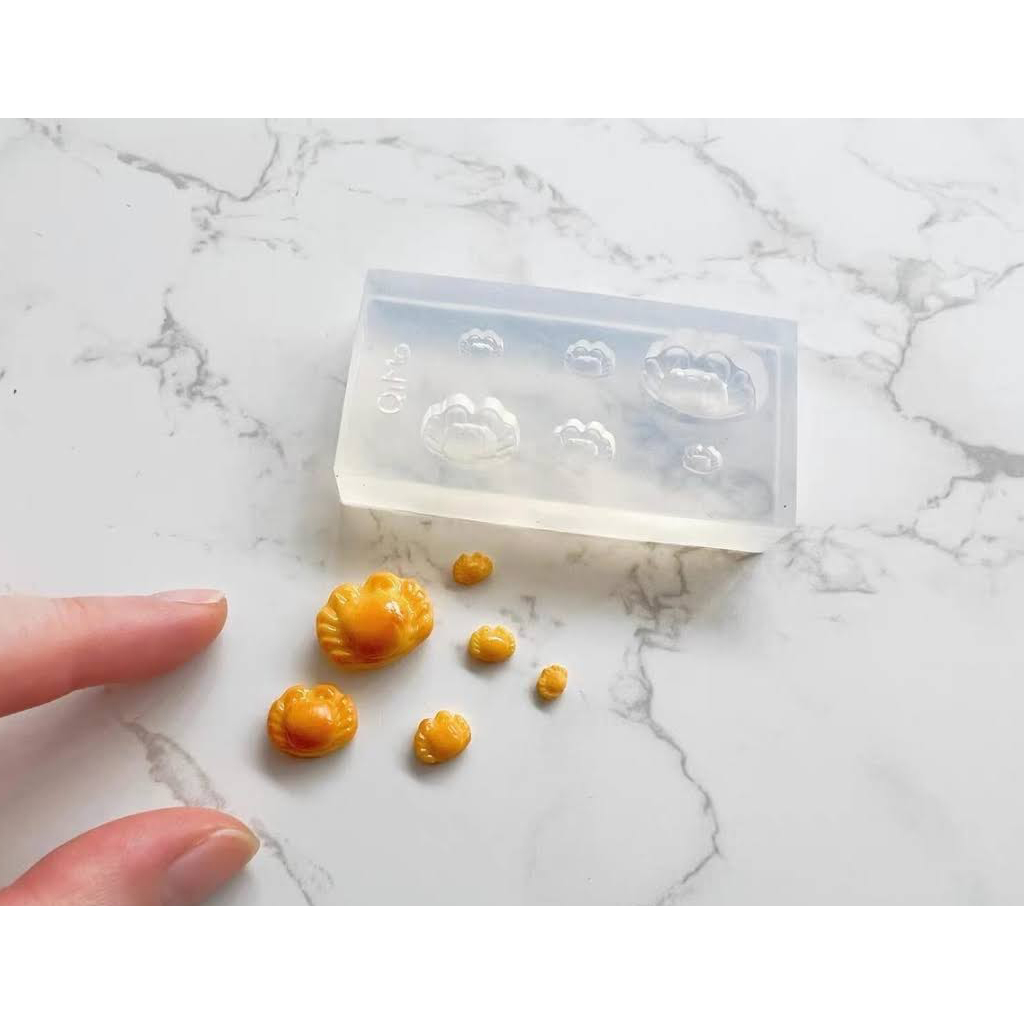 Bánh trung thu con cua mô hình thức ăn nhà búp bê khuôn nhựa dẻo nặn đất sét đổ resin tạo hình