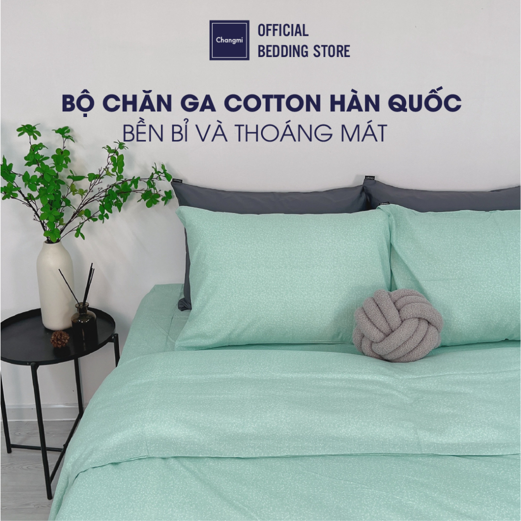 [CM1019] Bộ chăn ga Changmi Bedding 100% Cotton Sateen Cao Cấp Hàn Quốc thoáng mát, siêu bền - 5 món