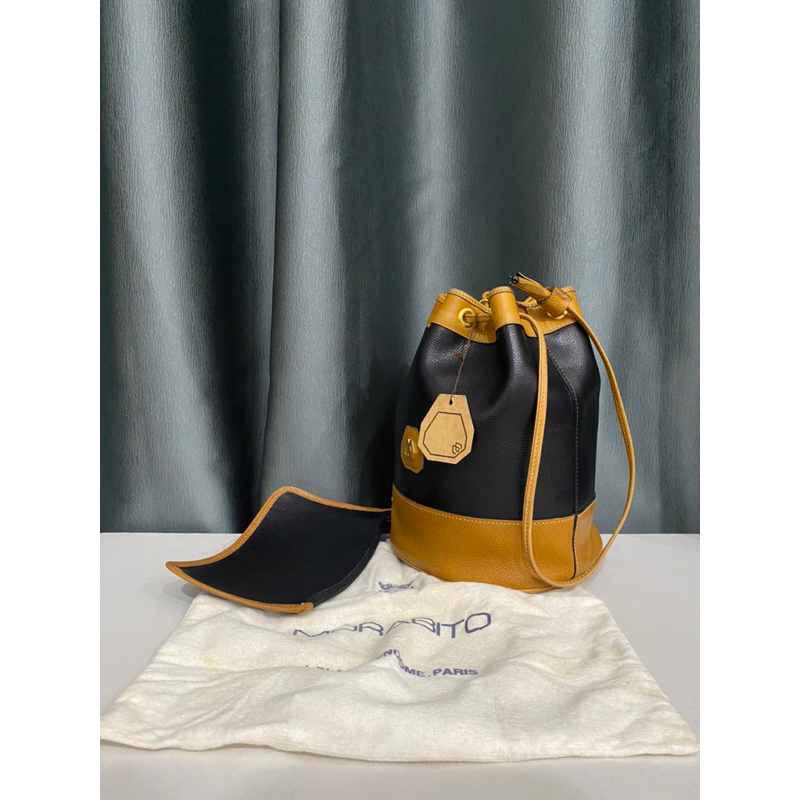 Set túi ví si hiệu MORABITO dáng bucket da bê có dustbag