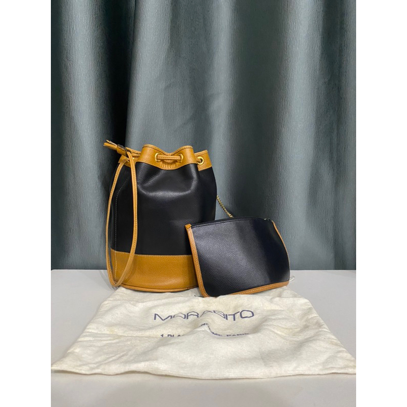 Set túi ví si hiệu MORABITO dáng bucket da bê có dustbag