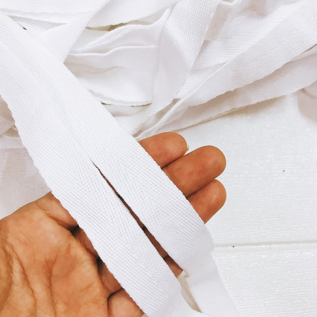 Dây cotton lót nón, mũ 3cm màu kem