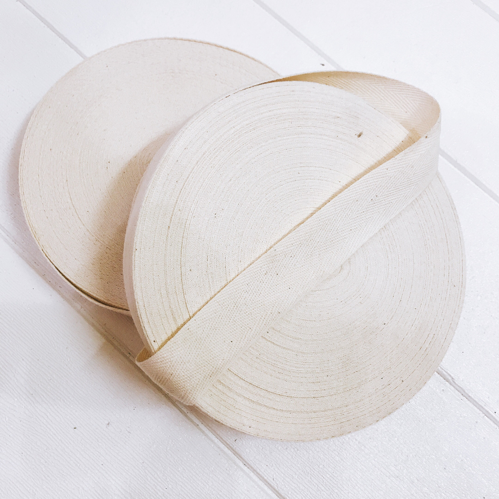 Dây cotton lót nón, mũ 3cm màu kem