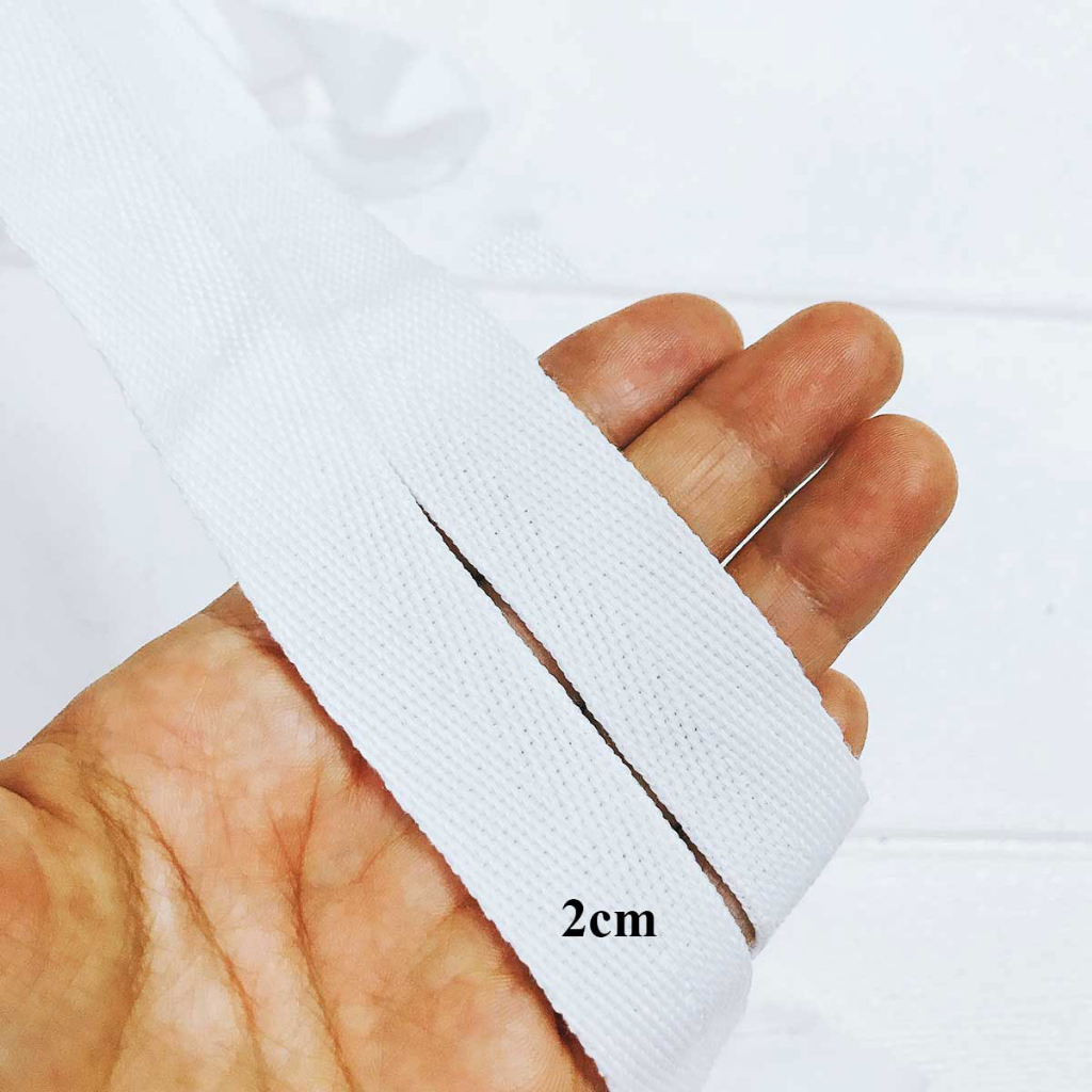 Dây cotton lót nón, mũ 3cm màu kem