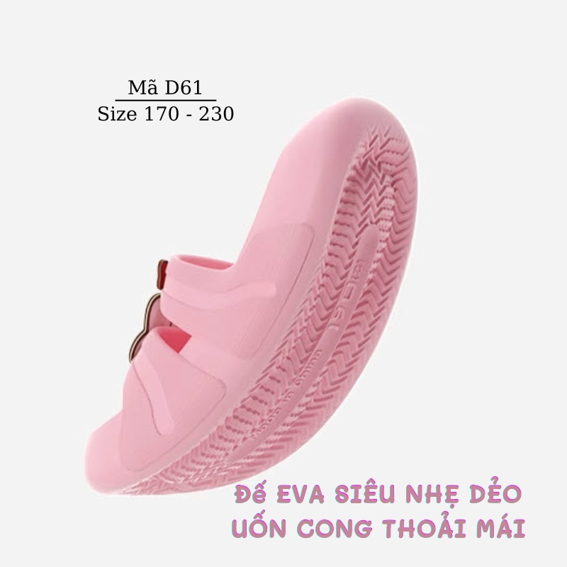 Dép Mario cho bé gái 4 - 12 tuổi thỏ hồng xinh xắn dễ thương đế EVA siêu nhẹ chống trơn trượt D61 LIMIBABY