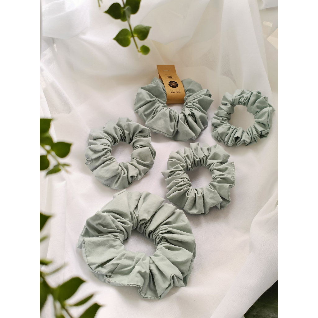 Dây buộc tóc, cột tóc vải scrunchies chiffon có họa tiết phong cách vintage Hanahana