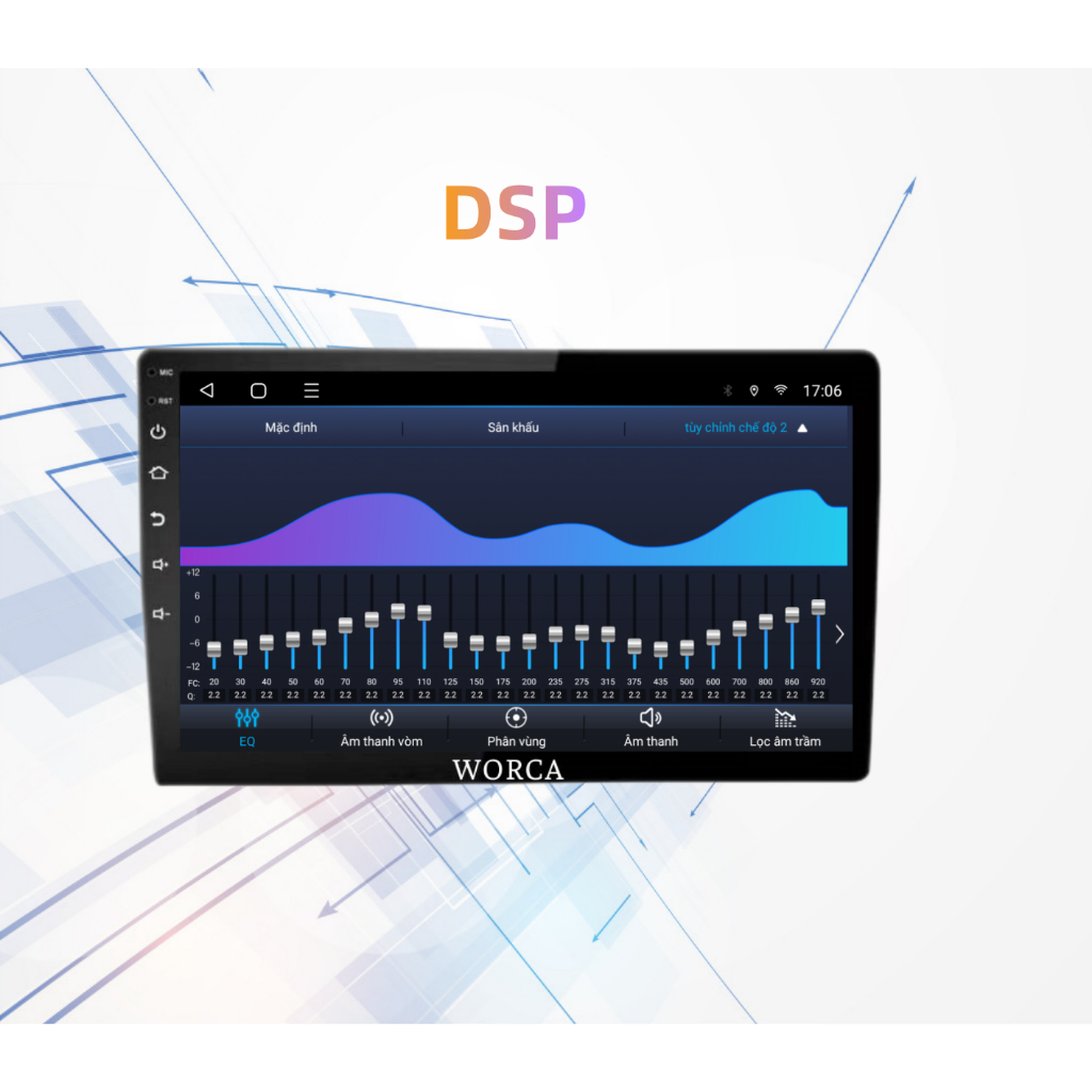 Màn hình ô tô liền camera 360 WORCA TS-500 Chip 8 Nhân RAM 2GB + 32GB/Màn hình 360 độ cho xe ô tô