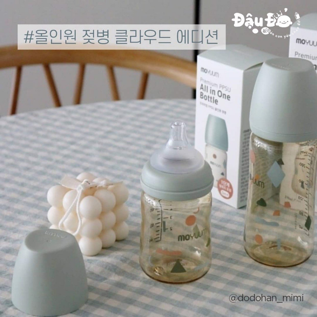 Bình sữa moyuum Hàn Quốc cao cấp núm ti siêu mềm với nhiều hoạ tiết lựa chọn thể tích 170ml/ 270ml