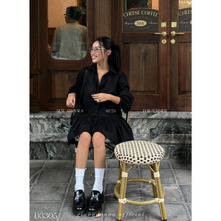 Đầm Sơmi BabyDoll Tay Dài Váy Bồng Basic