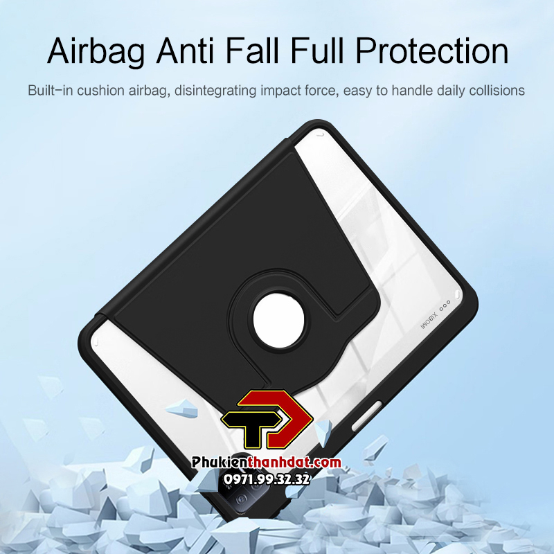 Bao da xoay 360° độ cho Xiaomi Pad 6, Xiaomi Pad 6 Pro chống sốc, có ngăn đựng bút