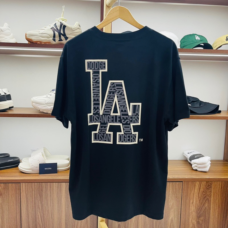 Áo Tee New Era Logo LA - màu đen, Áo phông thời trang nam nữ unisex giá rẻ