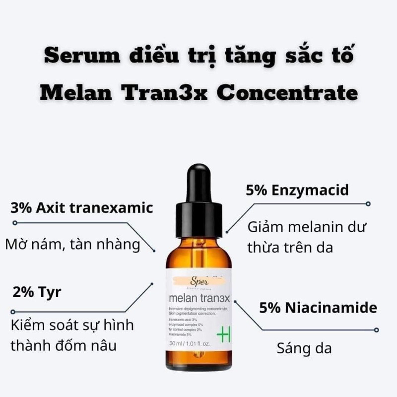 Serum Dưỡng Trắng Sáng Mờ Thâm Nám Melan Tran3x Concentrate mesoestetic