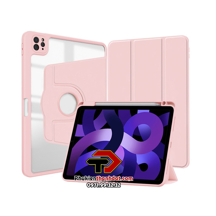 Bao Da Máy Tính Bảng Nắp Lật Nam Châm Xoay 360 Độ Kiêm Giá Đỡ iPad Air 4th 5th Gen 10.9 "Pro 11" 2022/2021/2020/2018