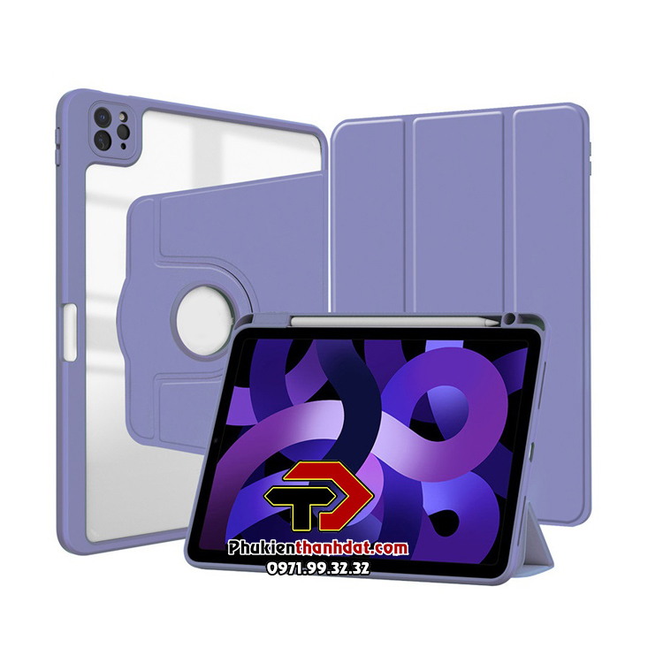 Bao Da Máy Tính Bảng Nắp Lật Nam Châm Xoay 360 Độ Kiêm Giá Đỡ iPad Air 4th 5th Gen 10.9 "Pro 11" 2022/2021/2020/2018