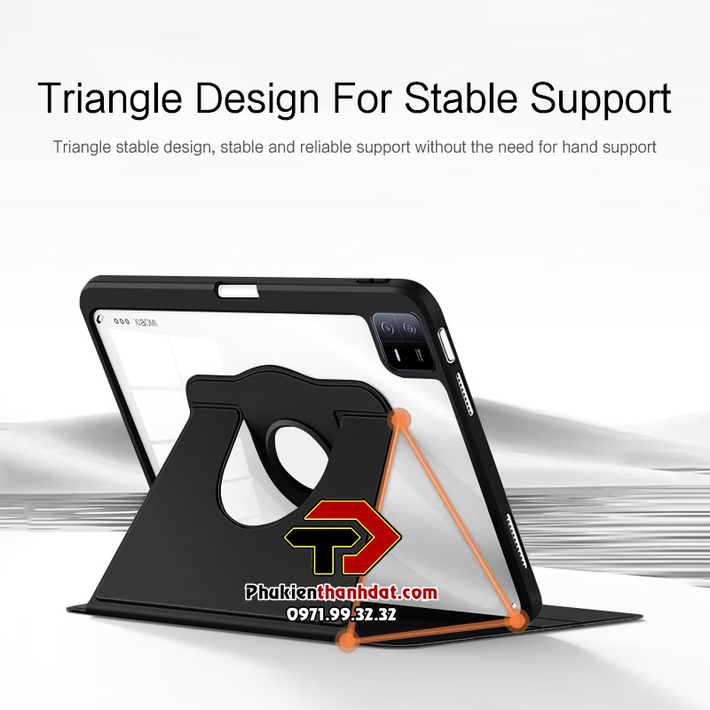 Bao da xoay 360° độ cho Xiaomi Pad 6, Xiaomi Pad 6 Pro chống sốc, có ngăn đựng bút