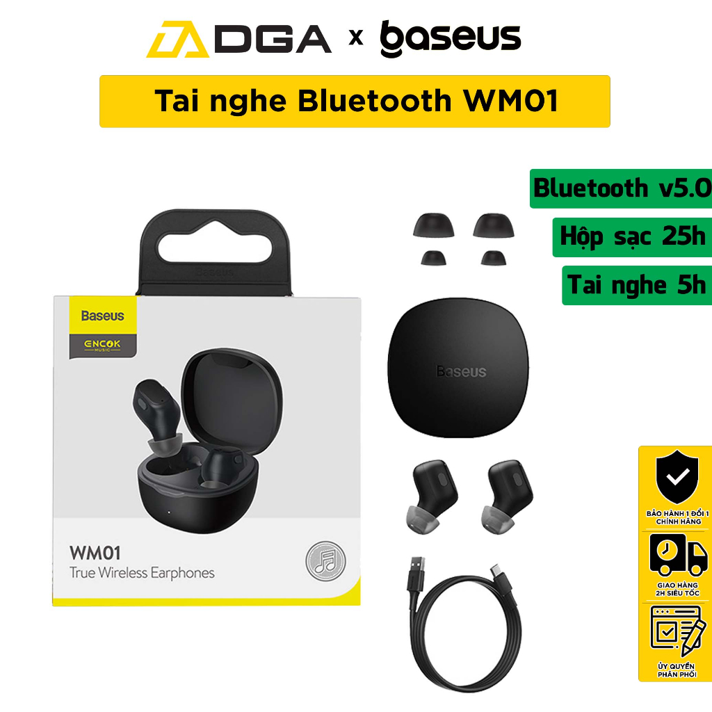 Tai nghe Bluetooth Không Dây Baseus Encok True Wireless Earphones WM01