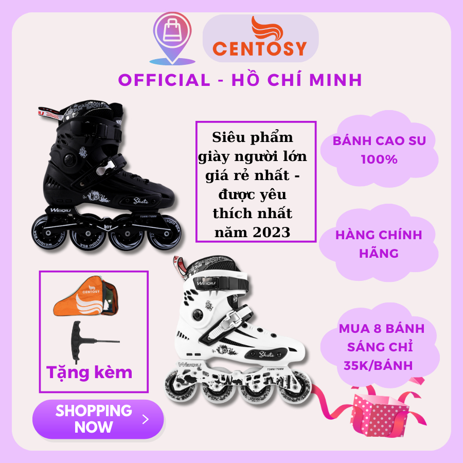 Giày Trượt Patin CENTOSY HOT - Bánh Chất Lượng, Khung Chắc Chắn