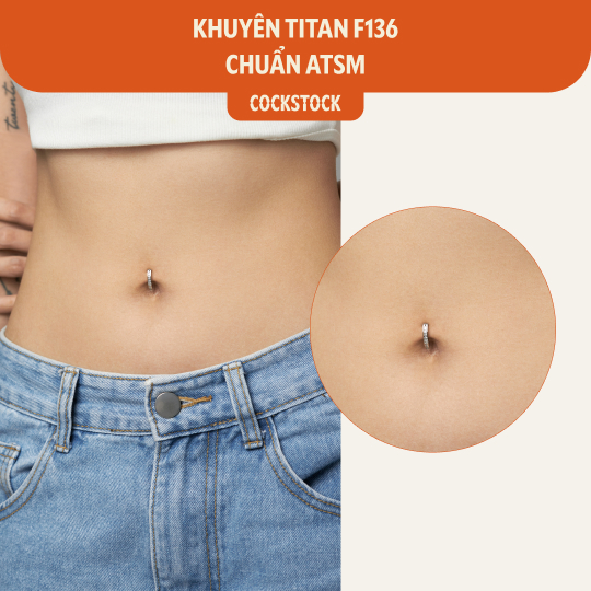 Khuyên rốn BLINK TITANIUM HINGED BELLY RING-Cockstock