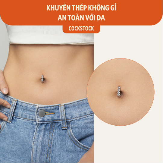 Khuyên rốn FOUR ROUND DIAMONDS BELLYRING- Cockstock