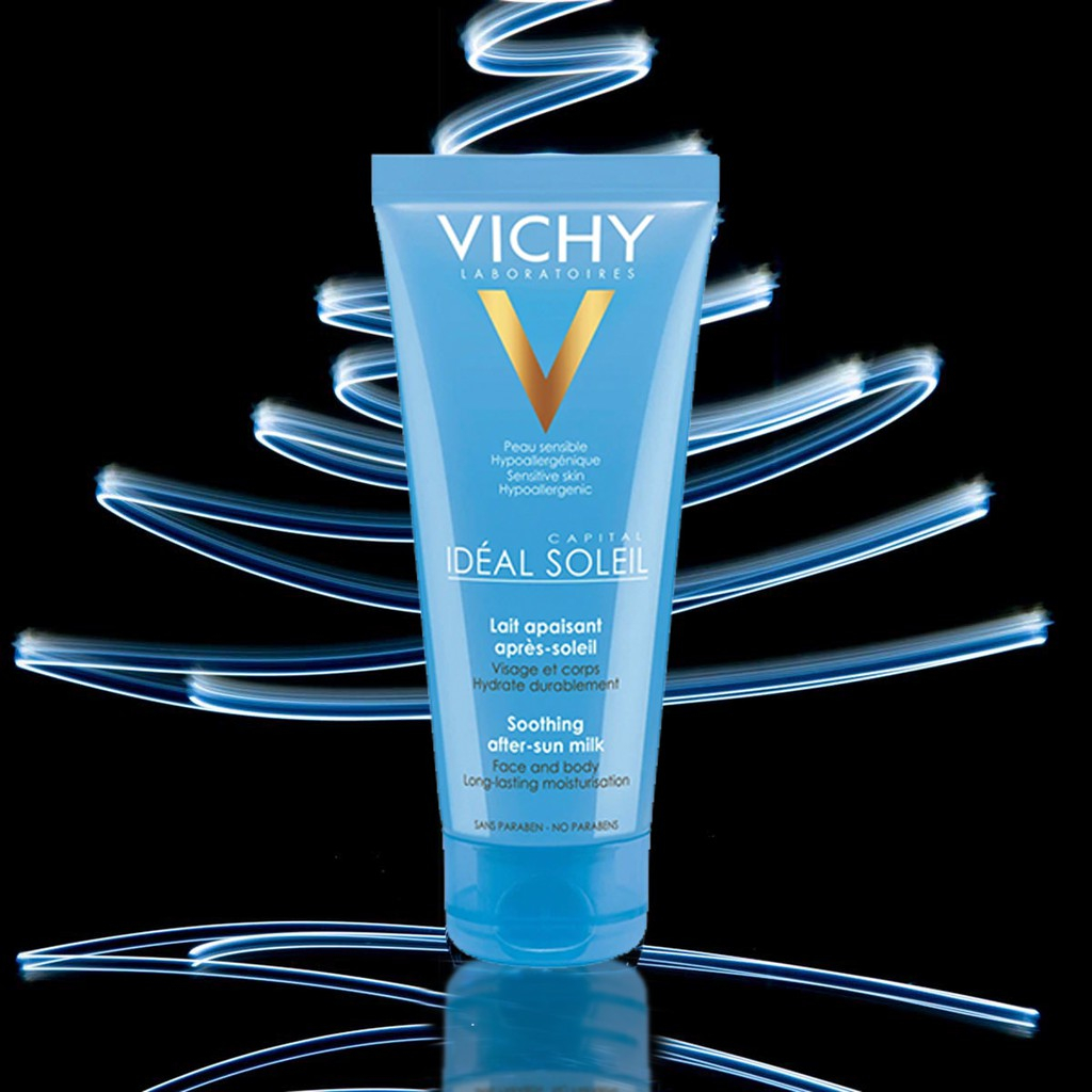 Kem Dưỡng Ẩm Và Làm Dịu Da Sau Đi Nắng Vichy Capital Ideal Soleil Soothing After-Sun Milk 100ml tặng kèm băng đô mèo