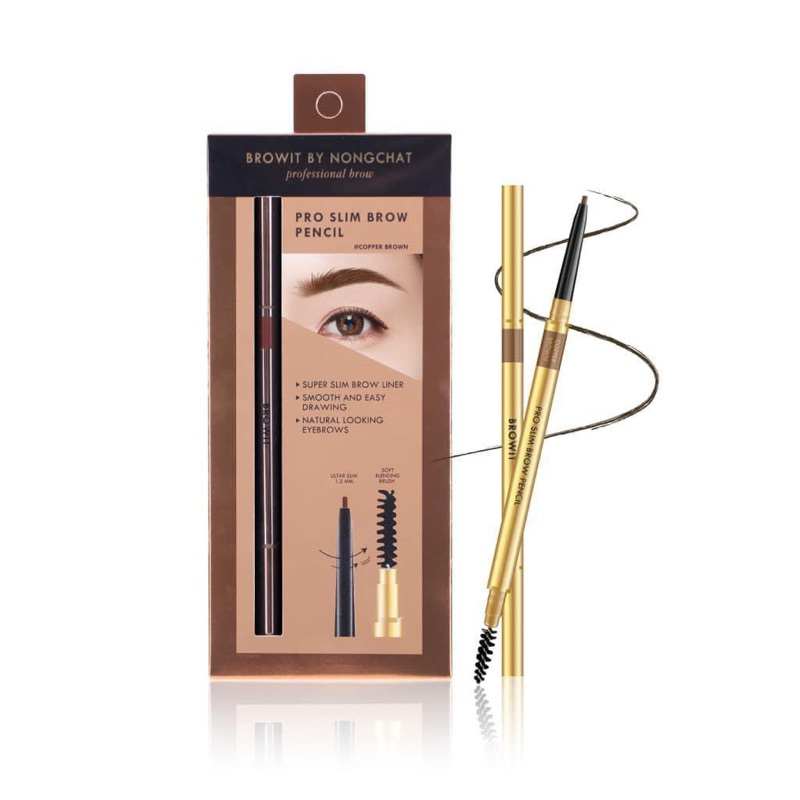 CHÌ KẺ MÀY SIÊU MẢNH BROWIT BY NONGCHAT PRO SLIM BROW PENCIL DỄ KẺ, LÂU TRÔI (THÁI LAN)