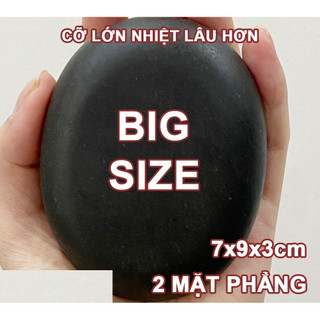 Đá nóng massage body hình ovan cỡ lớn đá núi lửa kích thước 7cm x 9cm dày 3cm