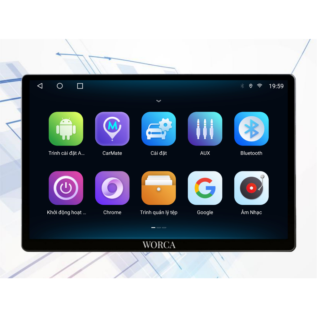 Màn Hình Android Ô TÔ WORCA 13.1 inch/ Chip 8 Ram 4G+64G SIM4G/IPS/DSP/2.5D/Carplay/Chia đôi màn hình 4K UHD